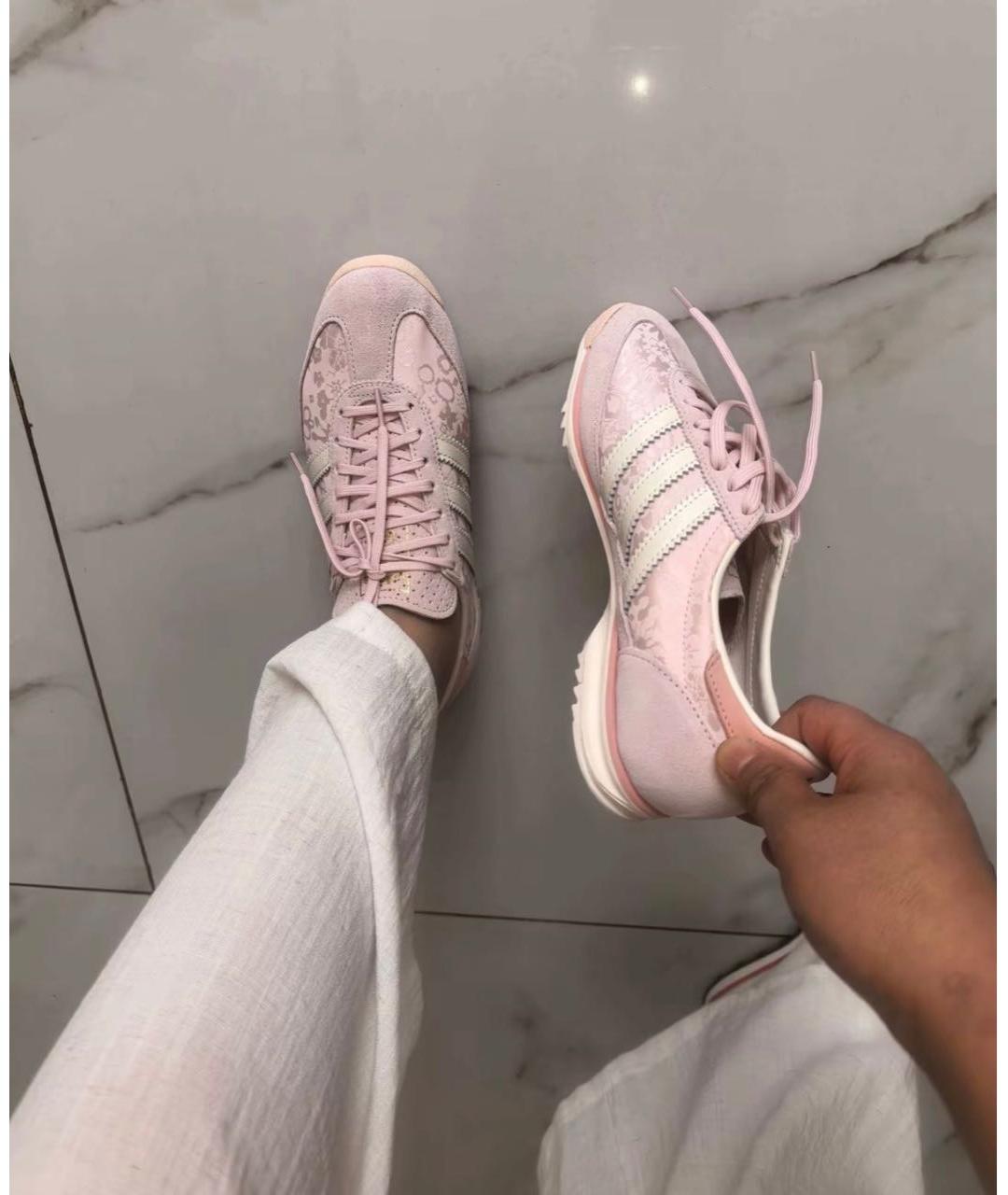 ADIDAS Розовые замшевые кроссовки, фото 7