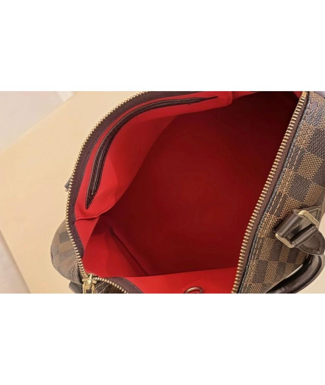 LOUIS VUITTON Коричневая сумка с короткими ручками из канвы, фото 4