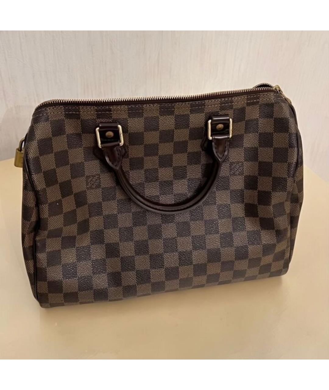 LOUIS VUITTON Коричневая сумка с короткими ручками из канвы, фото 5