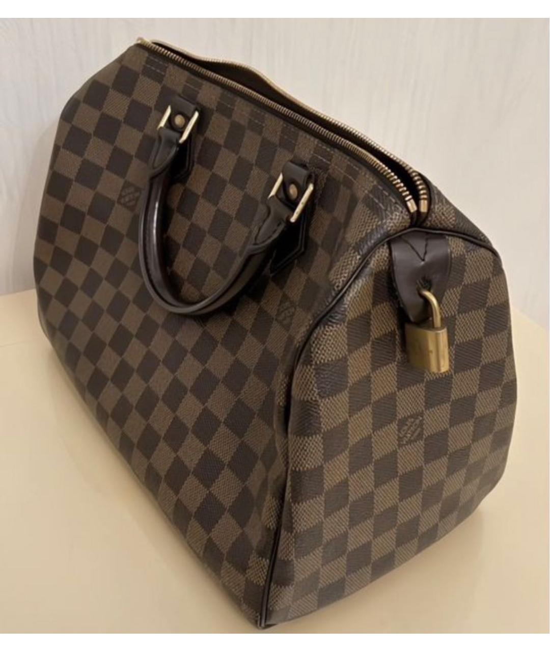 LOUIS VUITTON Коричневая сумка с короткими ручками из канвы, фото 2