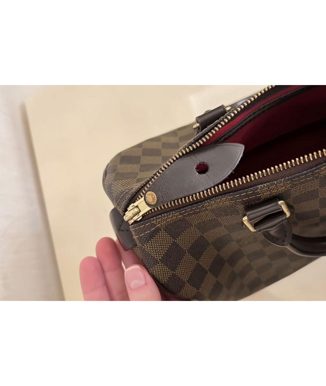 LOUIS VUITTON Коричневая сумка с короткими ручками из канвы, фото 3