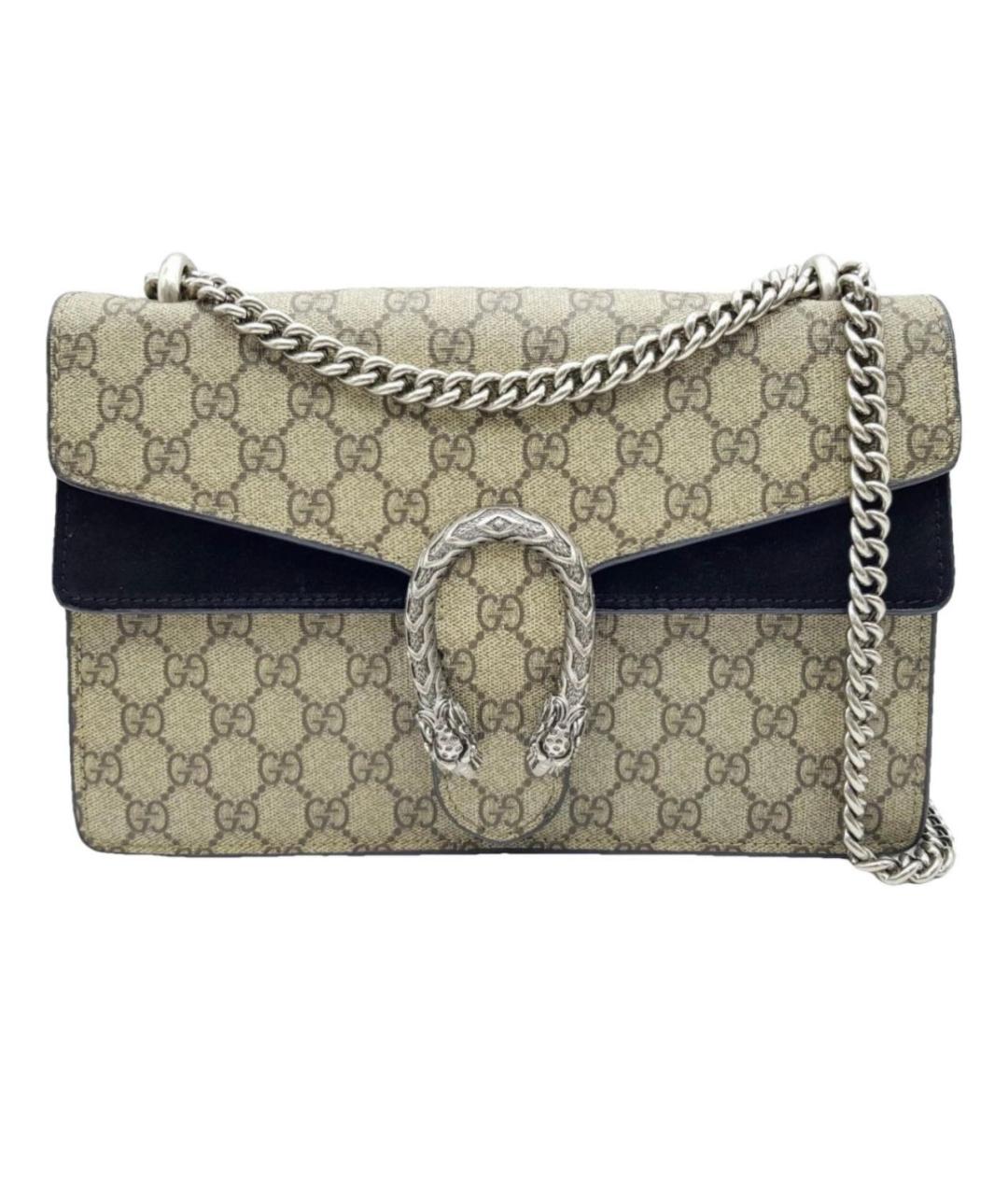 GUCCI Бежевая сумка через плечо из канвы, фото 8