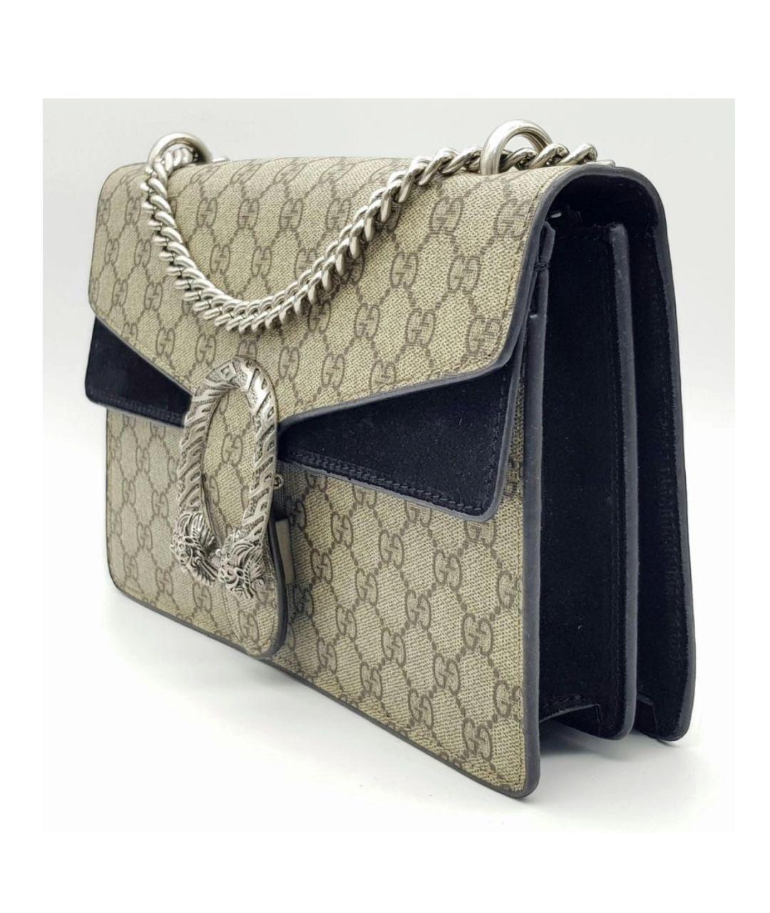 GUCCI Бежевая сумка через плечо из канвы, фото 2