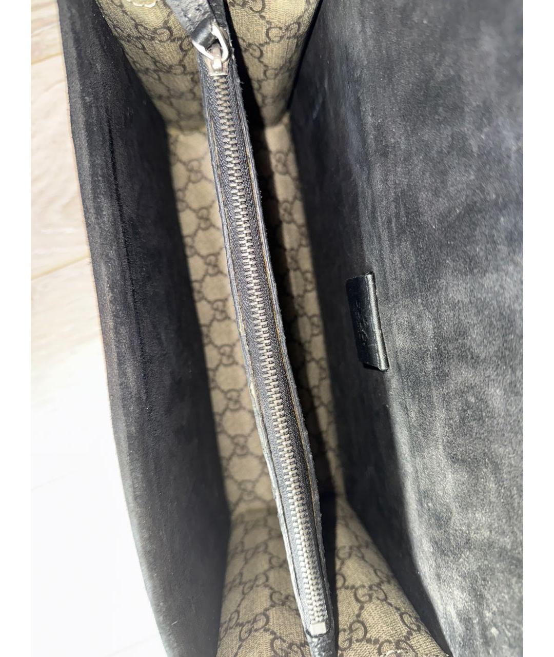 GUCCI Бежевая сумка через плечо из канвы, фото 4