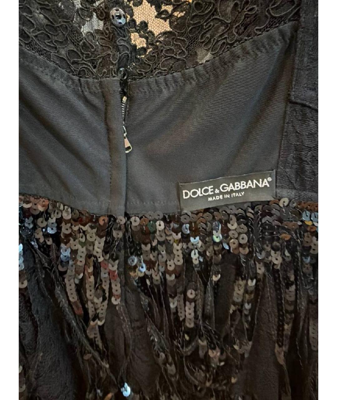 DOLCE&GABBANA Черное хлопковое вечернее платье, фото 4