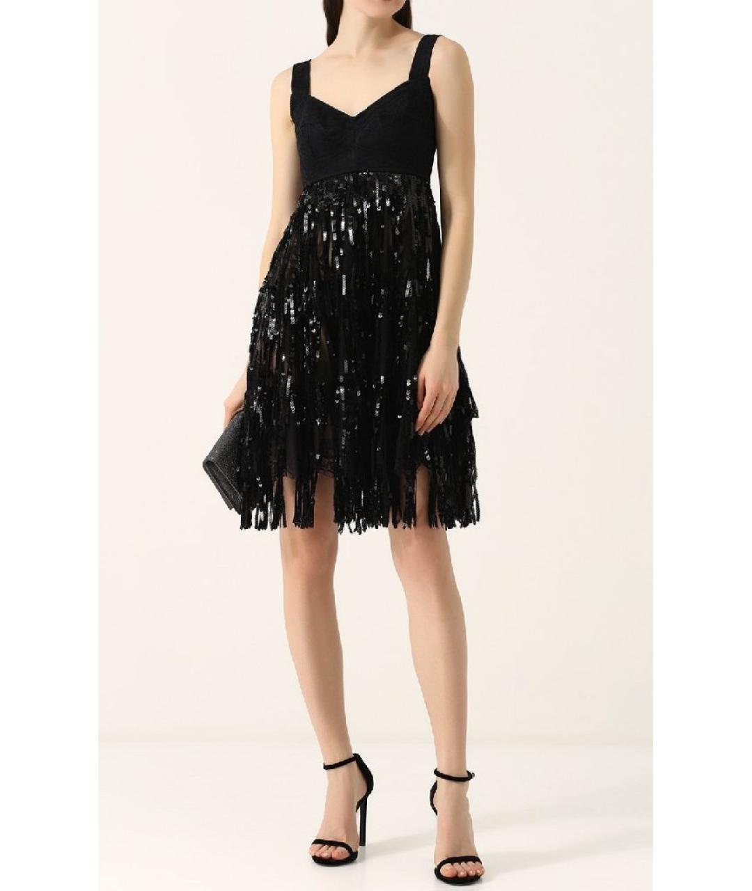 DOLCE&GABBANA Черное хлопковое вечернее платье, фото 7