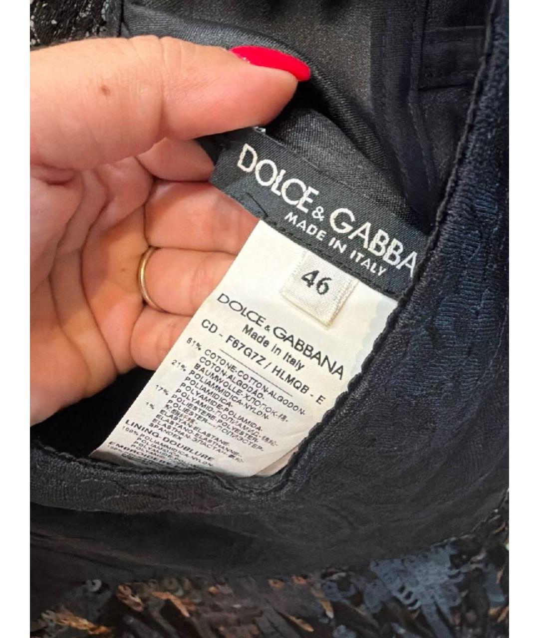 DOLCE&GABBANA Черное хлопковое вечернее платье, фото 3