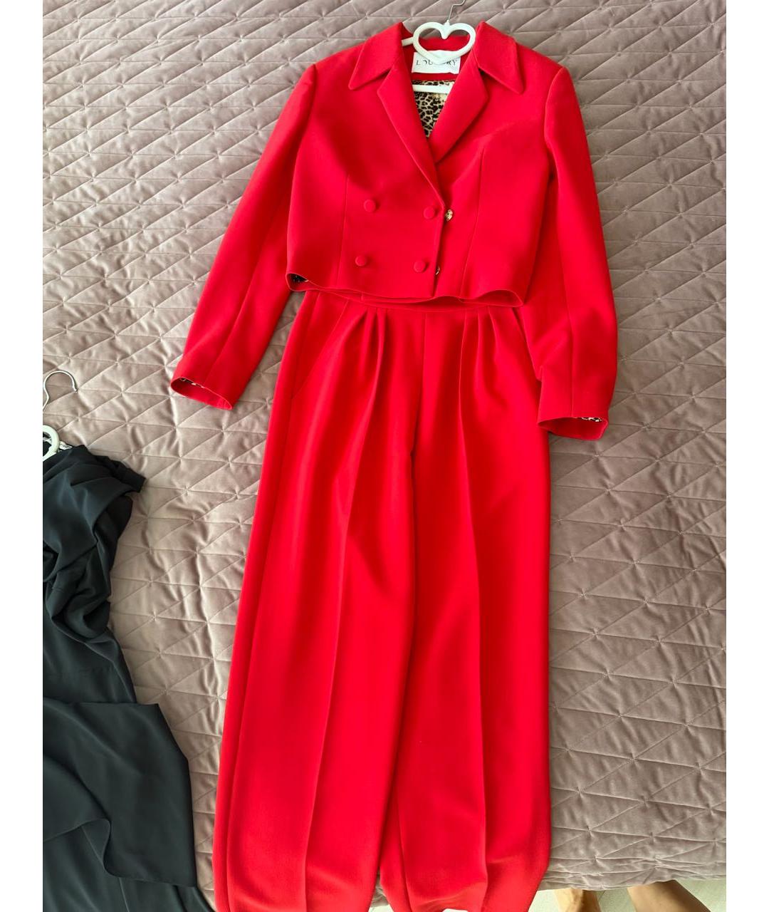 'S MAX MARA Красный вискозный костюм с брюками, фото 9
