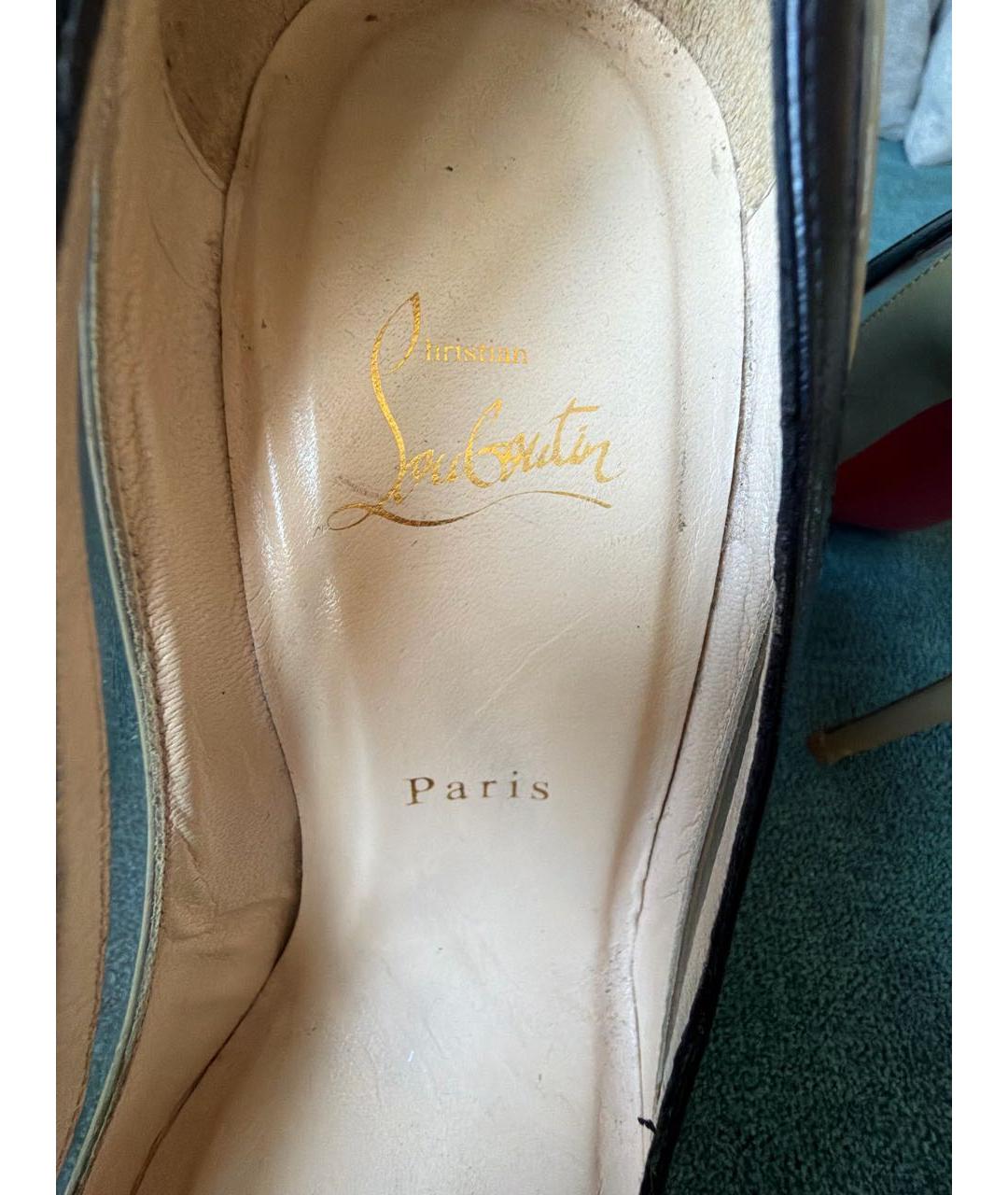 CHRISTIAN LOUBOUTIN Хаки кожаные туфли, фото 6