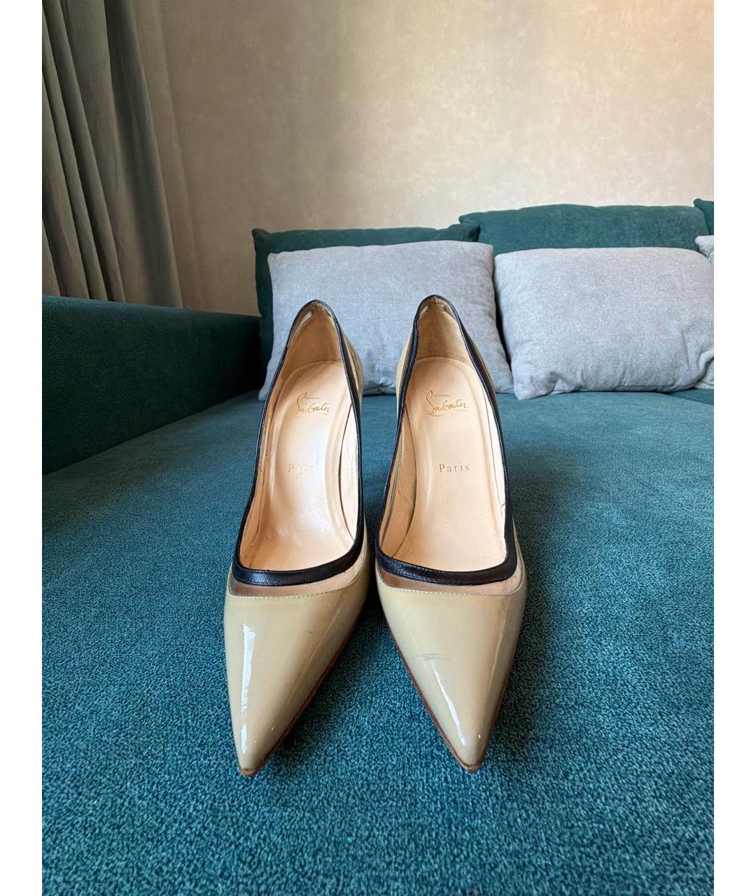 CHRISTIAN LOUBOUTIN Хаки кожаные туфли, фото 2
