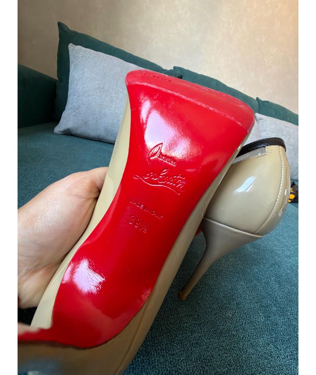 CHRISTIAN LOUBOUTIN Хаки кожаные туфли, фото 5