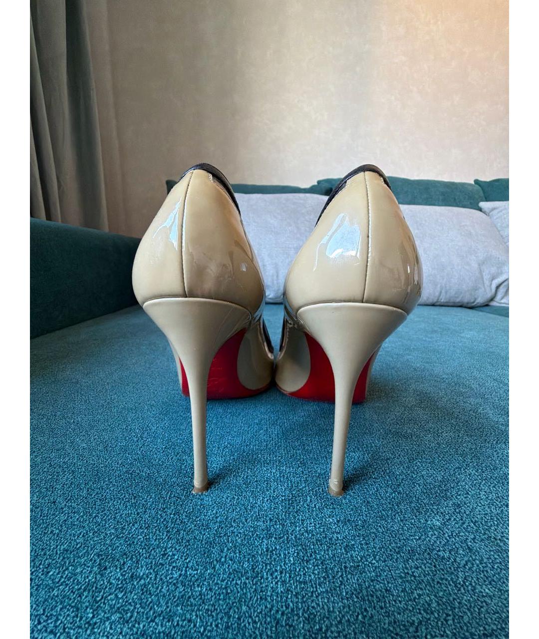 CHRISTIAN LOUBOUTIN Хаки кожаные туфли, фото 4