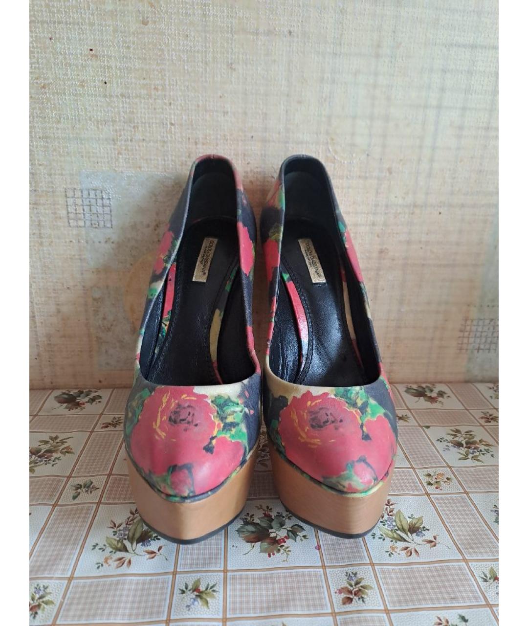 DOLCE&GABBANA Мульти кожаные туфли, фото 2