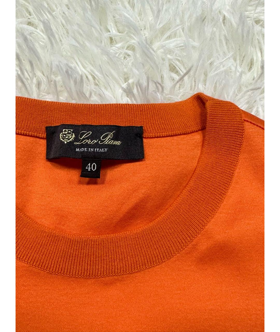 LORO PIANA Оранжевая футболка, фото 3