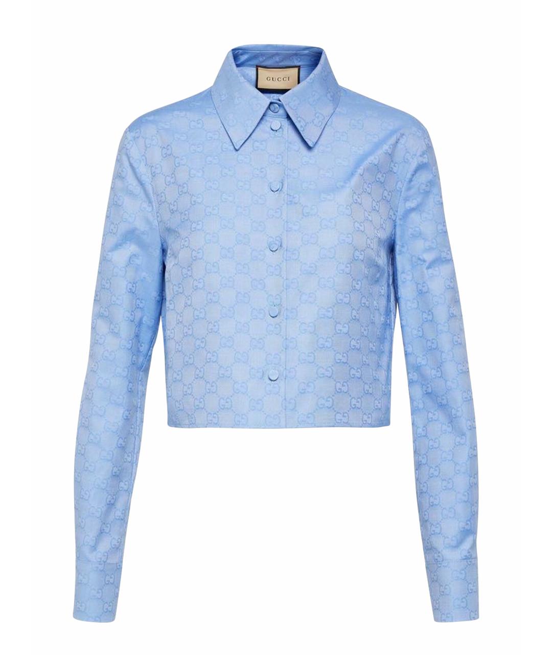 GUCCI Голубая хлопковая рубашка, фото 1