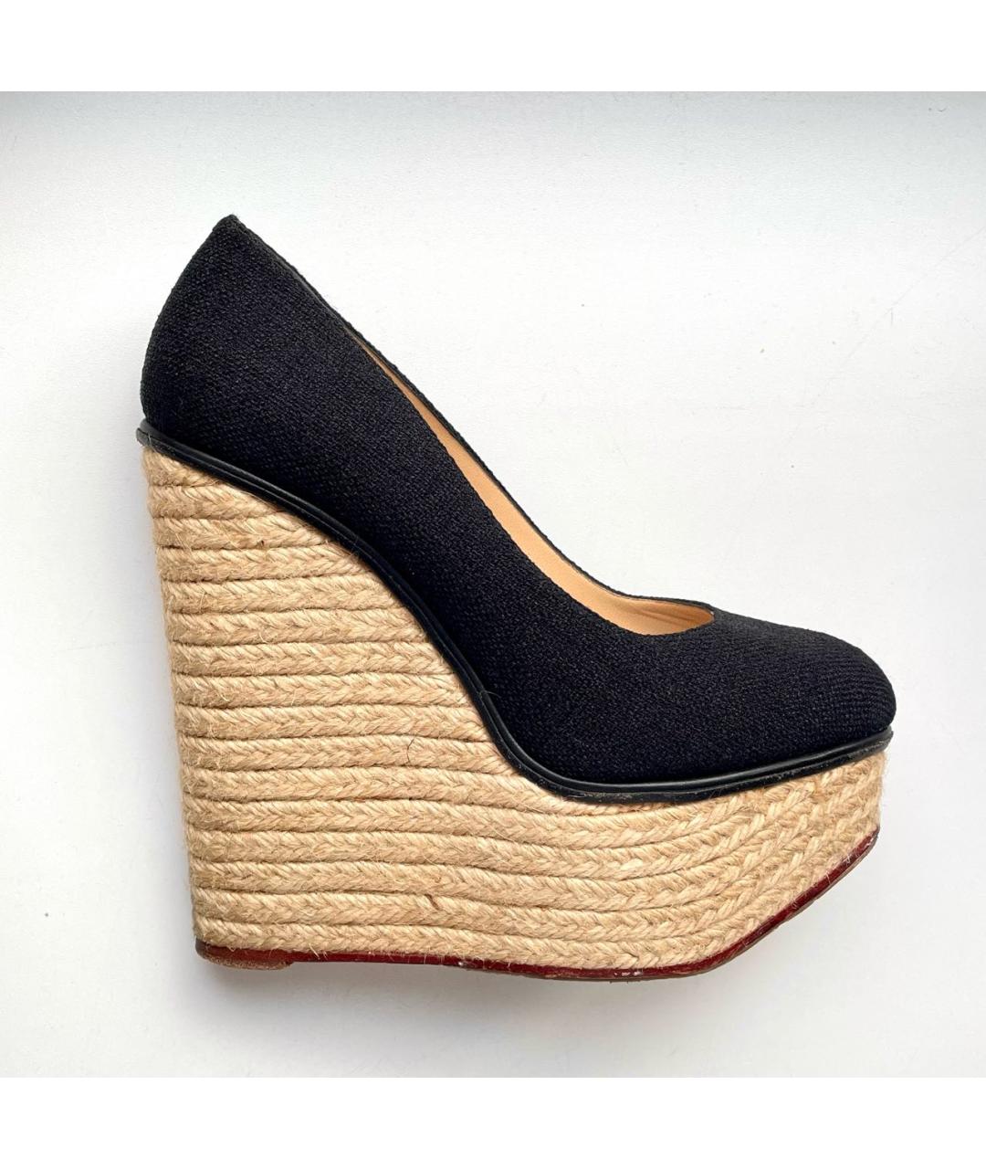 CHARLOTTE OLYMPIA Черные текстильные туфли, фото 9