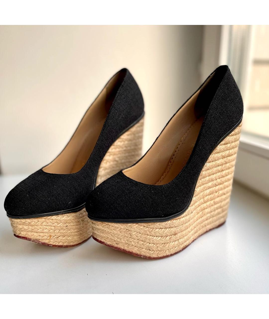 CHARLOTTE OLYMPIA Черные текстильные туфли, фото 2
