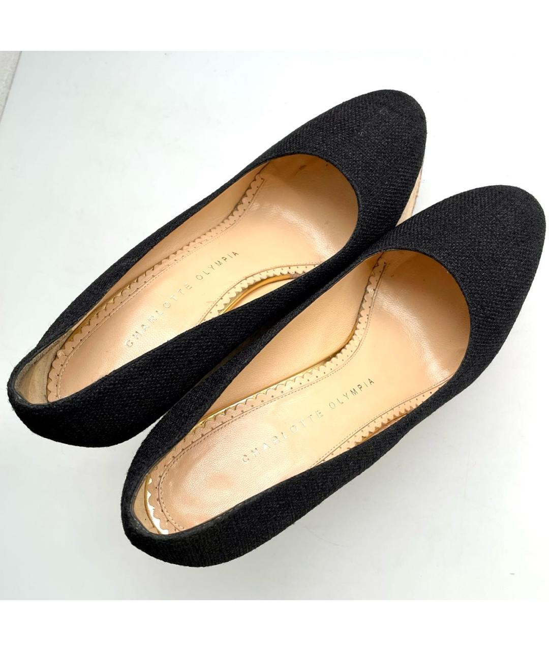 CHARLOTTE OLYMPIA Черные текстильные туфли, фото 6