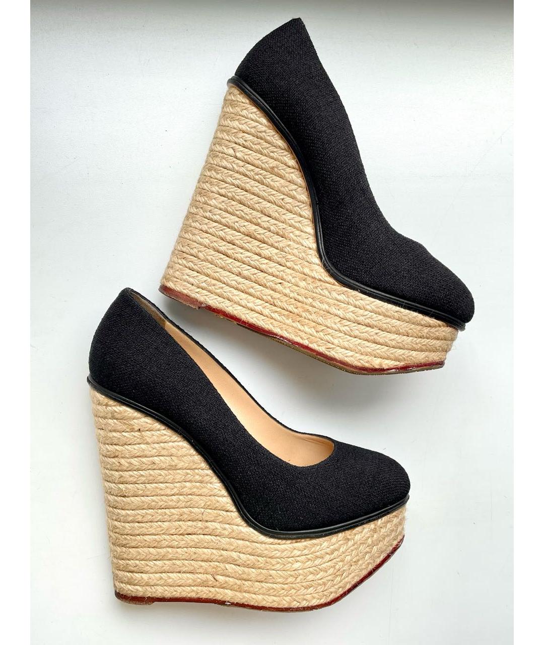 CHARLOTTE OLYMPIA Черные текстильные туфли, фото 8
