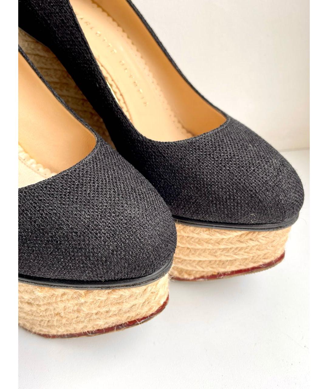 CHARLOTTE OLYMPIA Черные текстильные туфли, фото 5