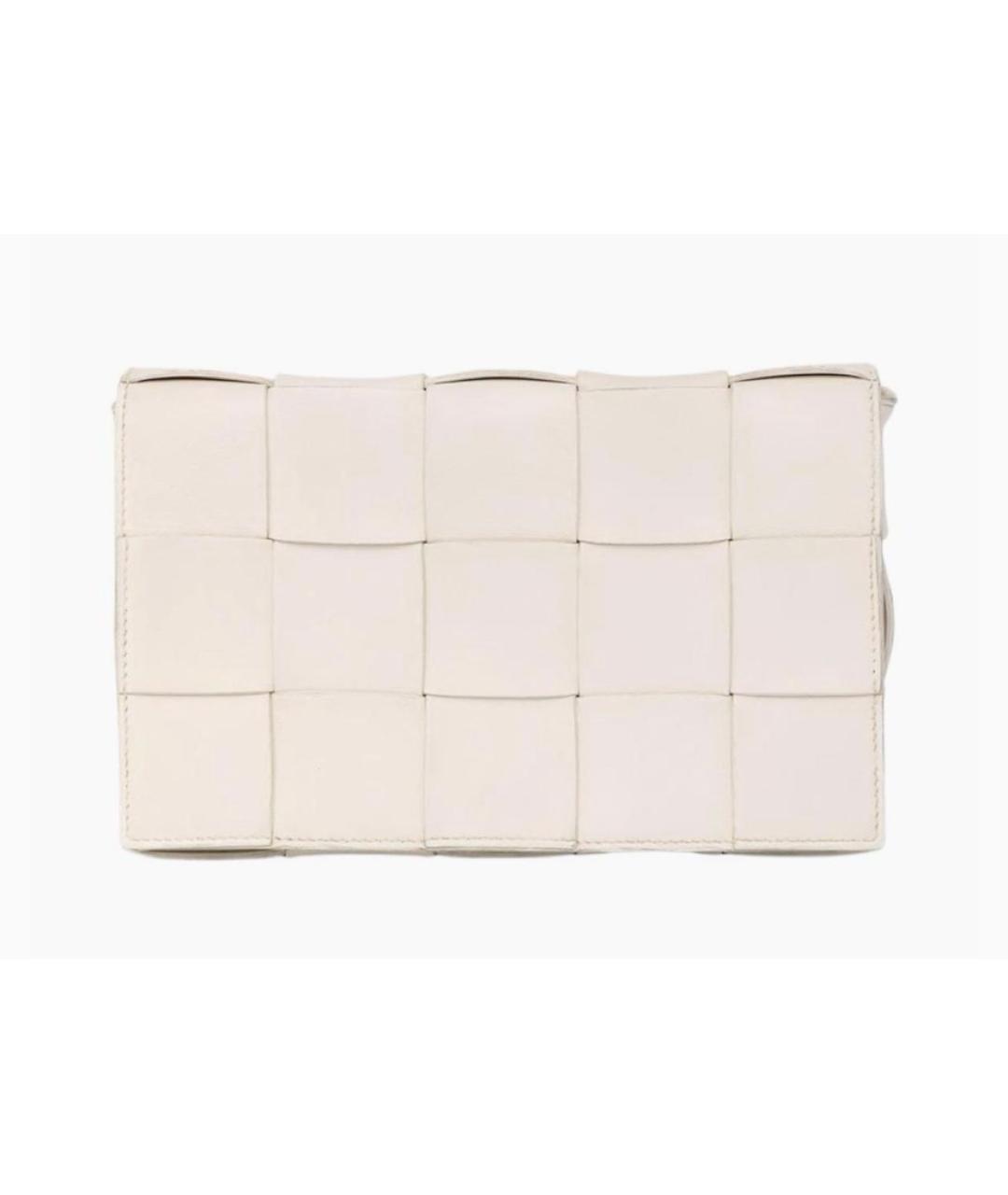 BOTTEGA VENETA Белая кожаная сумка через плечо, фото 9
