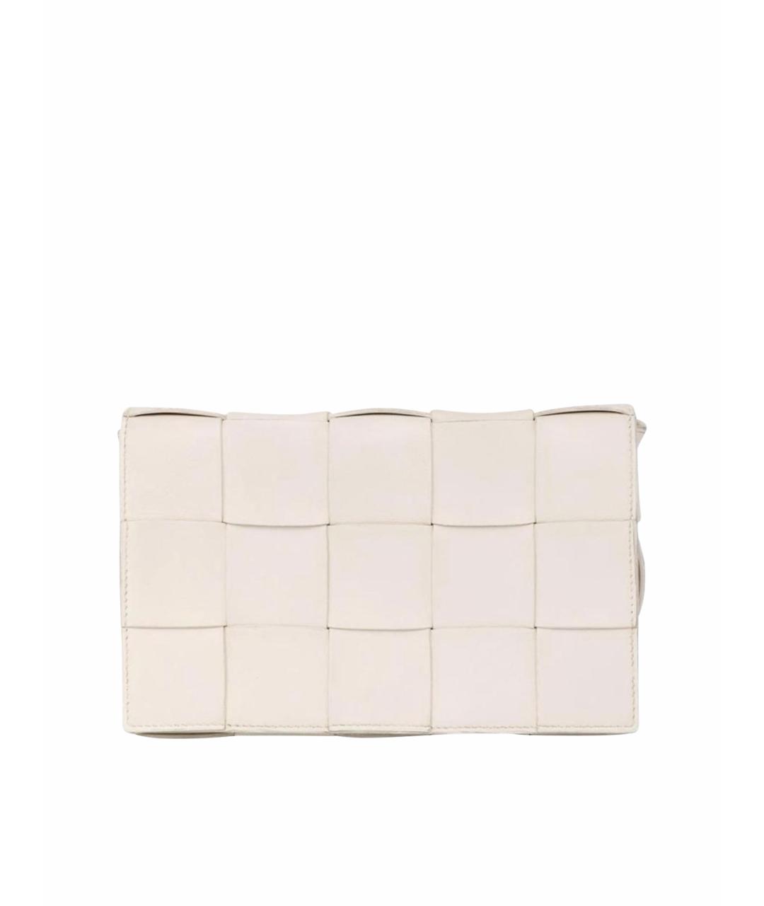 BOTTEGA VENETA Белая кожаная сумка через плечо, фото 1