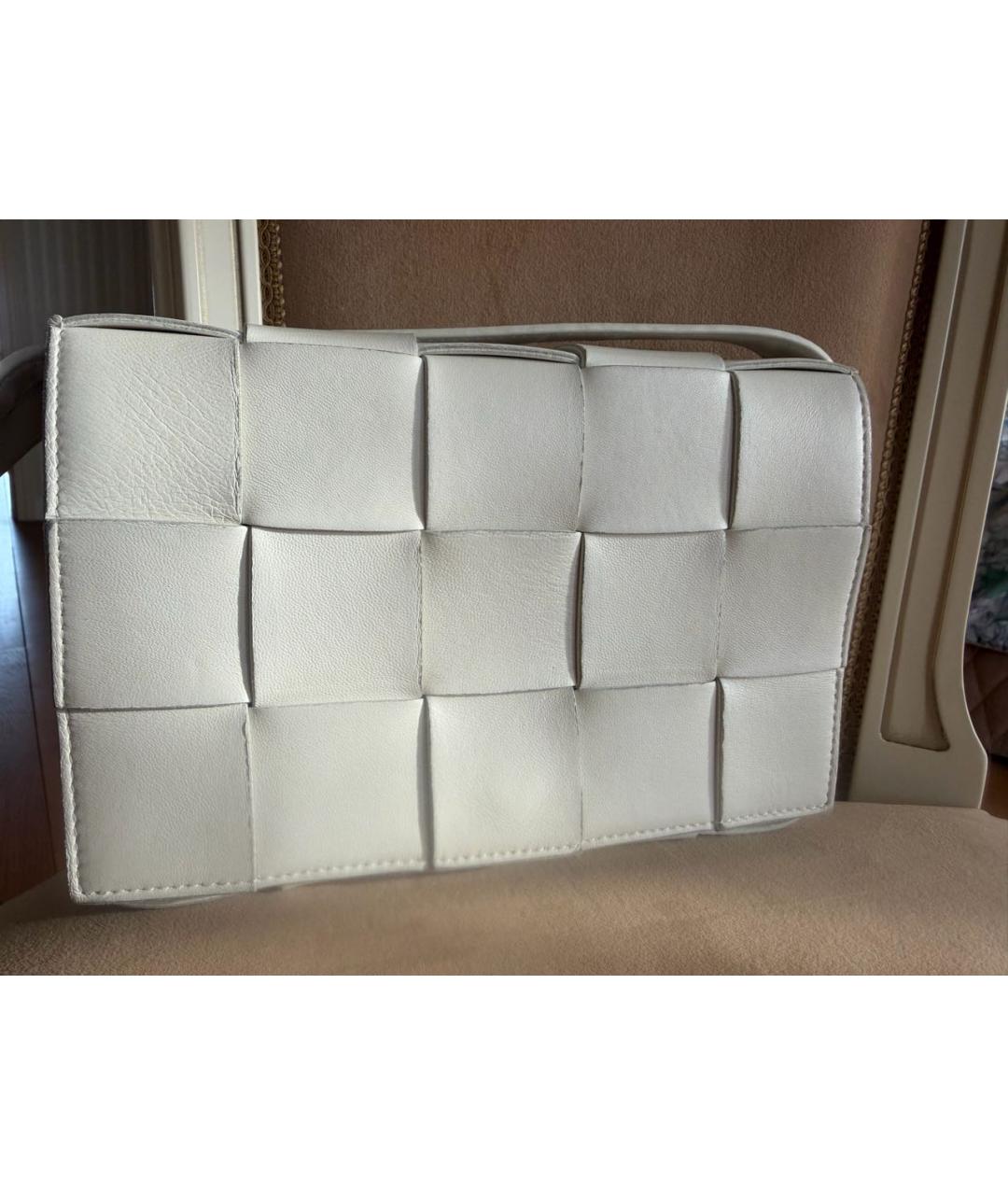 BOTTEGA VENETA Белая кожаная сумка через плечо, фото 2