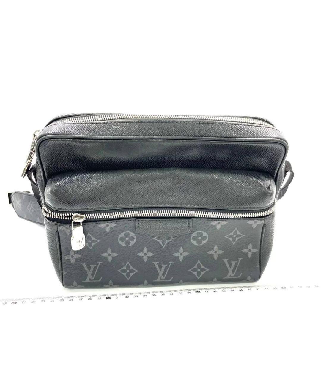 LOUIS VUITTON Черная сумка на плечо из канвы, фото 6