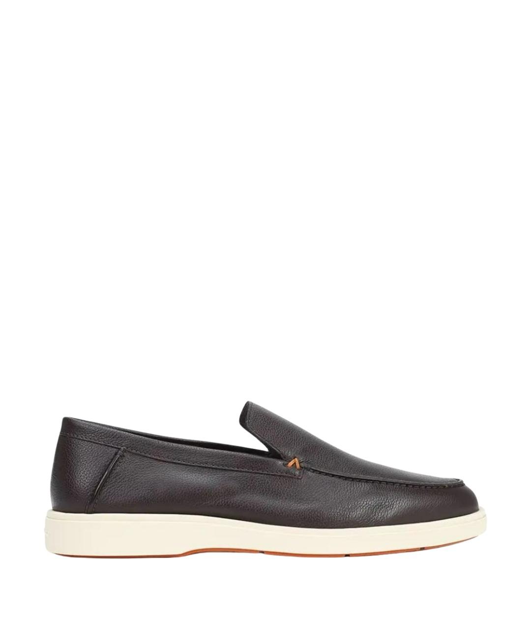 SANTONI Черные кожаные лоферы, фото 7