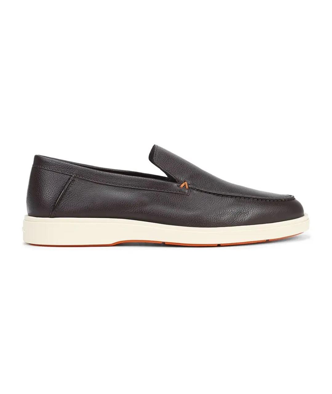 SANTONI Черные кожаные лоферы, фото 6