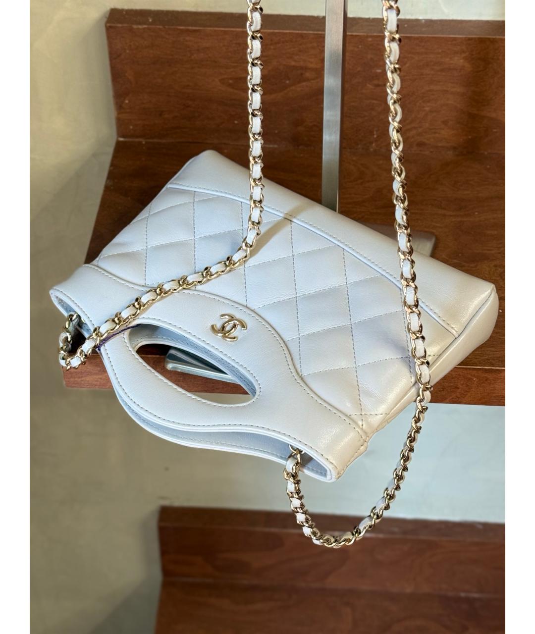 CHANEL Серая кожаная сумка через плечо, фото 6