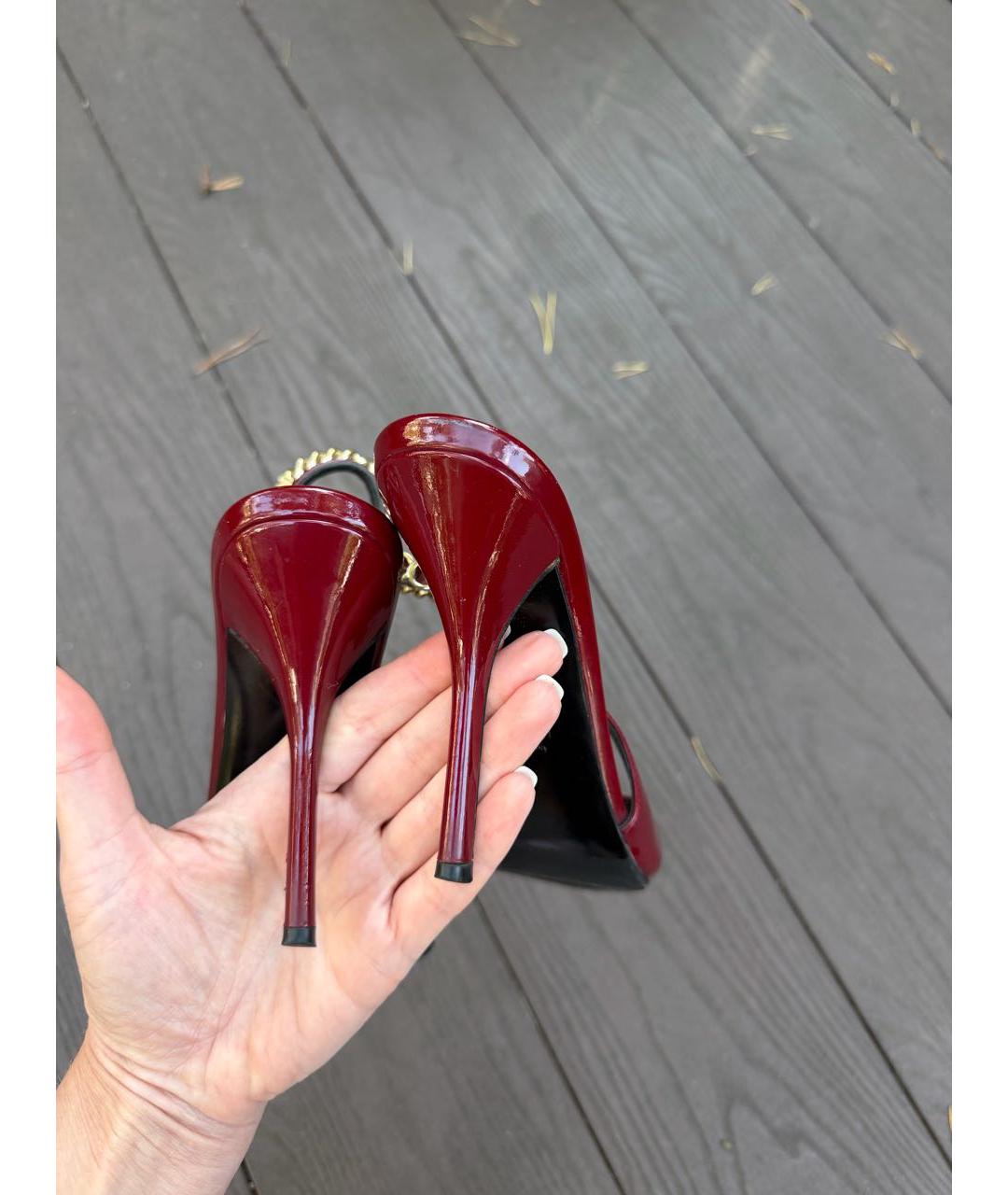GUCCI Бордовые туфли из лакированной кожи, фото 7