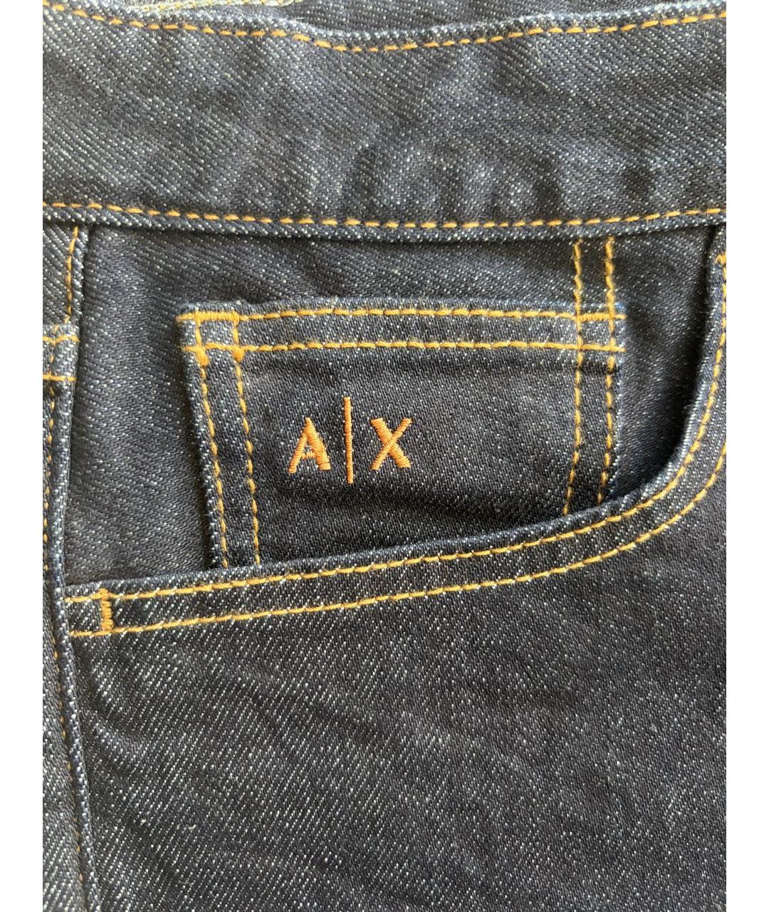ARMANI EXCHANGE Темно-синие хлопковые прямые джинсы, фото 3