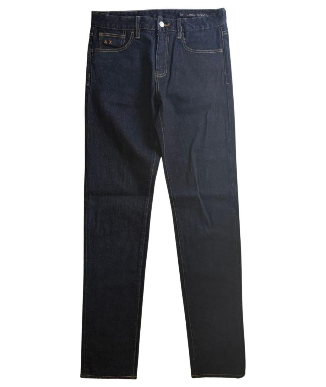 ARMANI EXCHANGE Темно-синие хлопковые прямые джинсы, фото 1