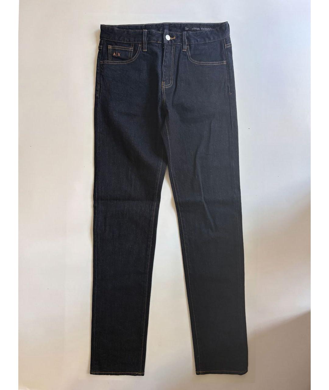 ARMANI EXCHANGE Темно-синие хлопковые прямые джинсы, фото 9