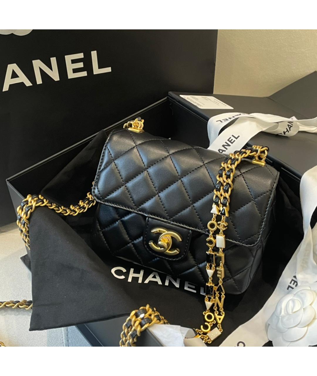 CHANEL Черная кожаная сумка через плечо, фото 2