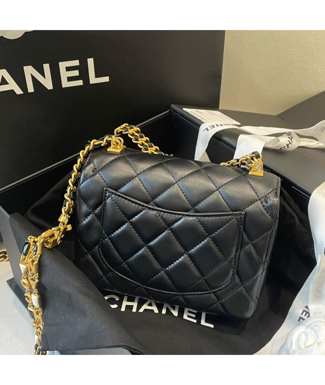 CHANEL Черная кожаная сумка через плечо, фото 3