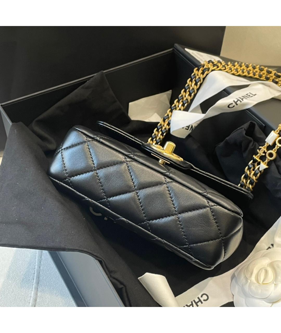 CHANEL Черная кожаная сумка через плечо, фото 4