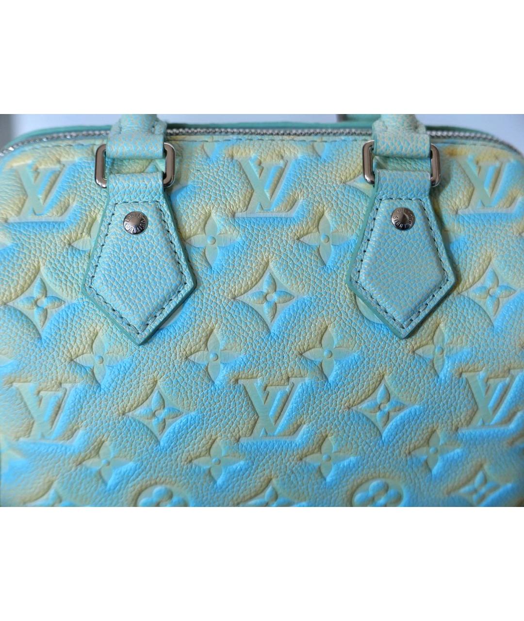 LOUIS VUITTON Голубая кожаная сумка через плечо, фото 3