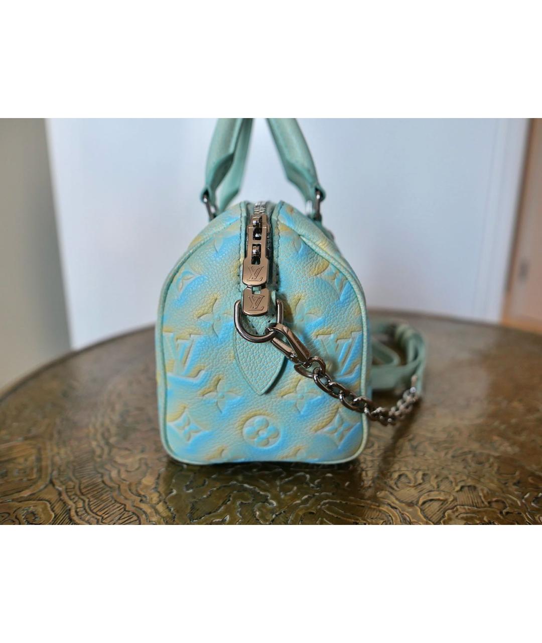 LOUIS VUITTON Голубая кожаная сумка через плечо, фото 5