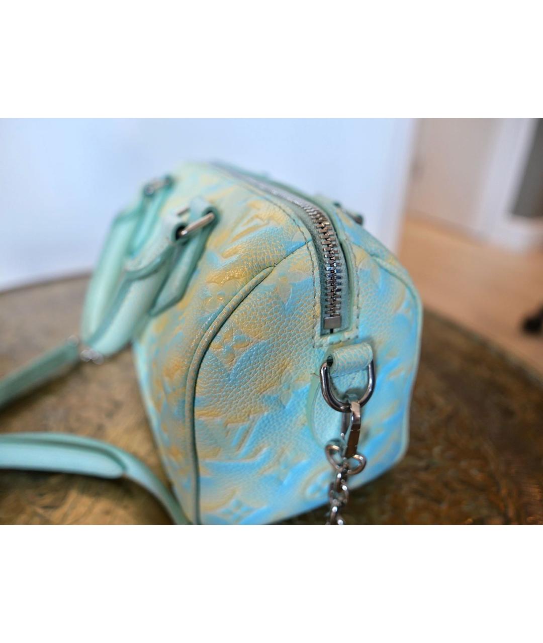 LOUIS VUITTON Голубая кожаная сумка через плечо, фото 8