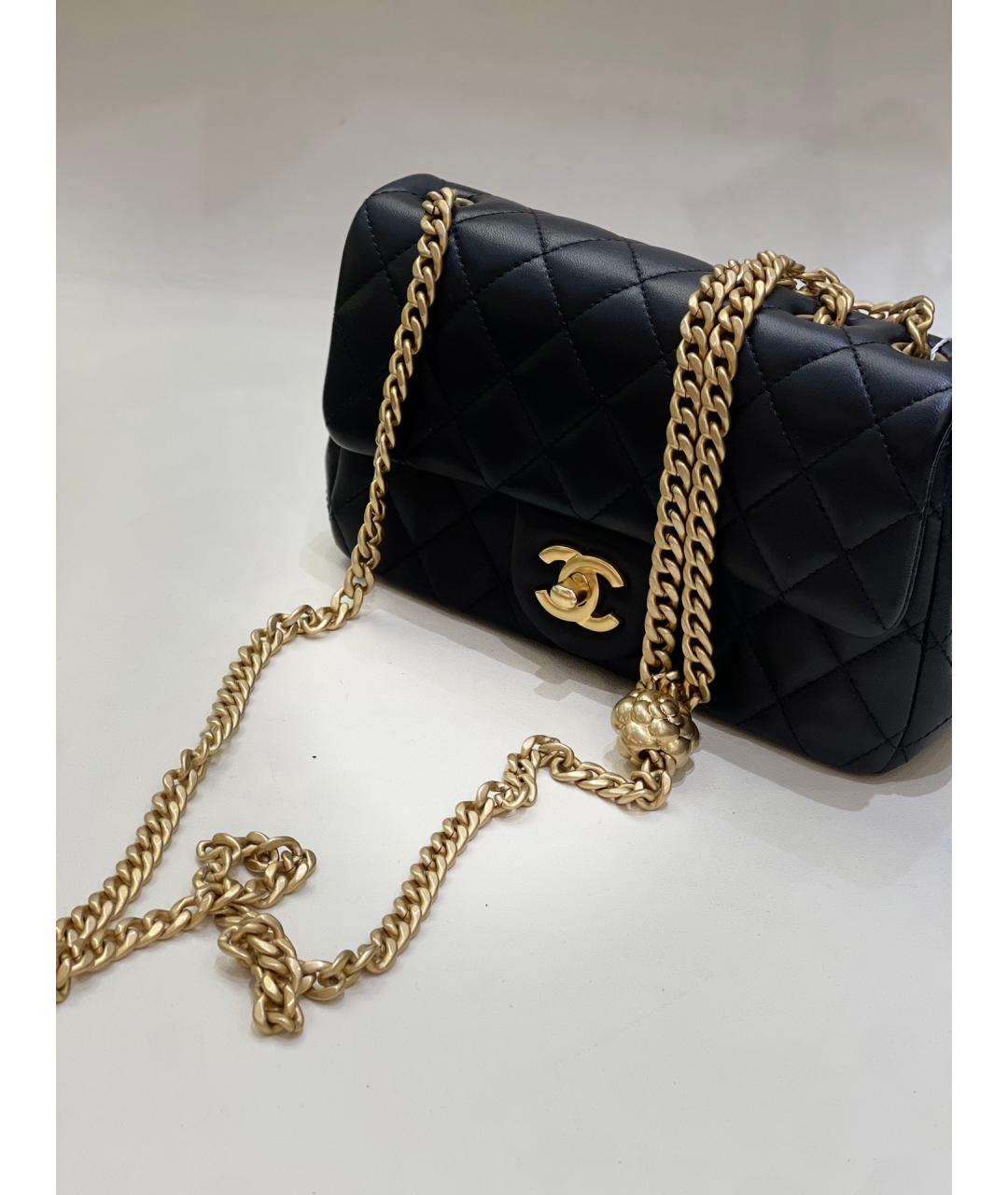 CHANEL Черная кожаная сумка через плечо, фото 8