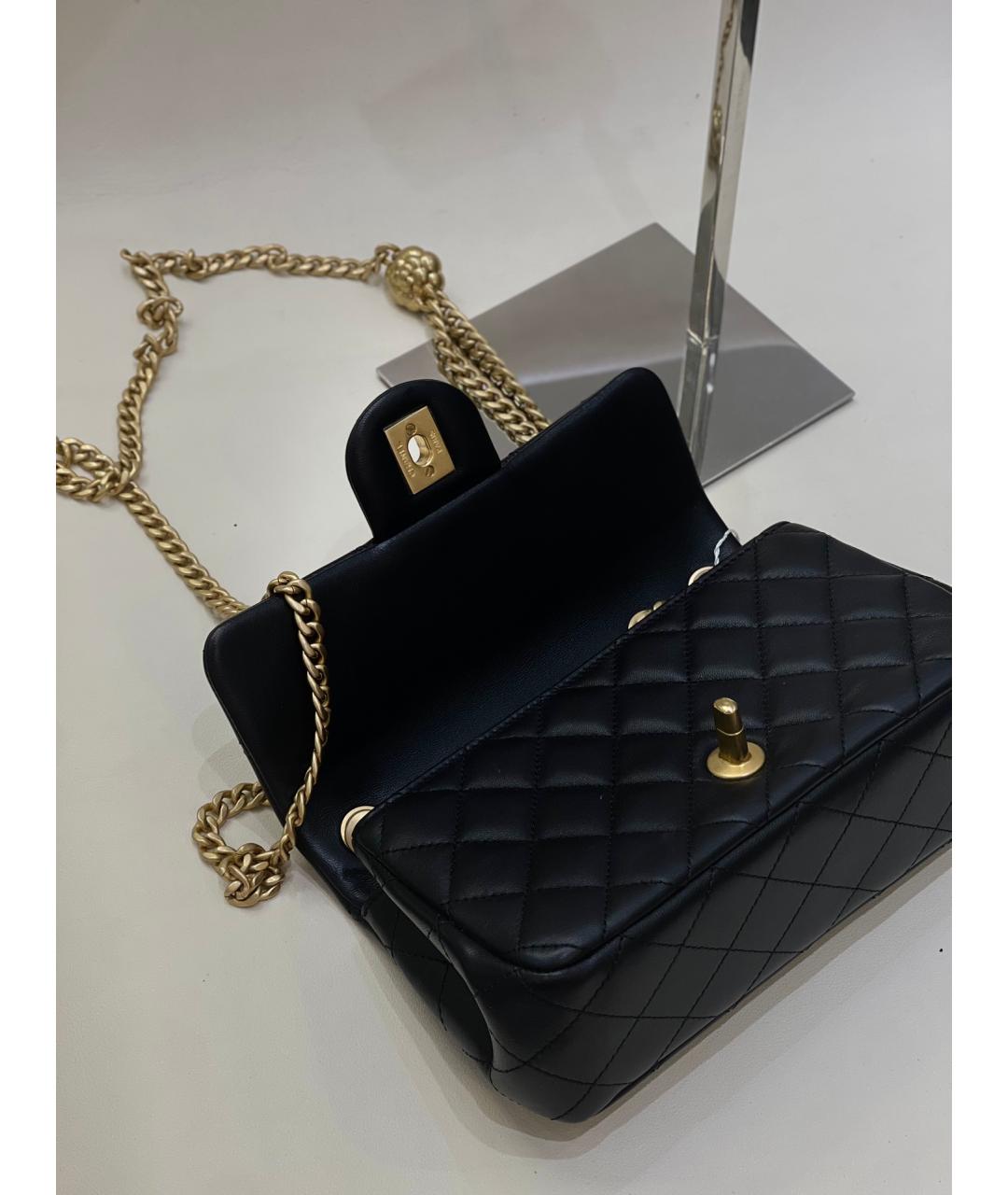 CHANEL Черная кожаная сумка через плечо, фото 6
