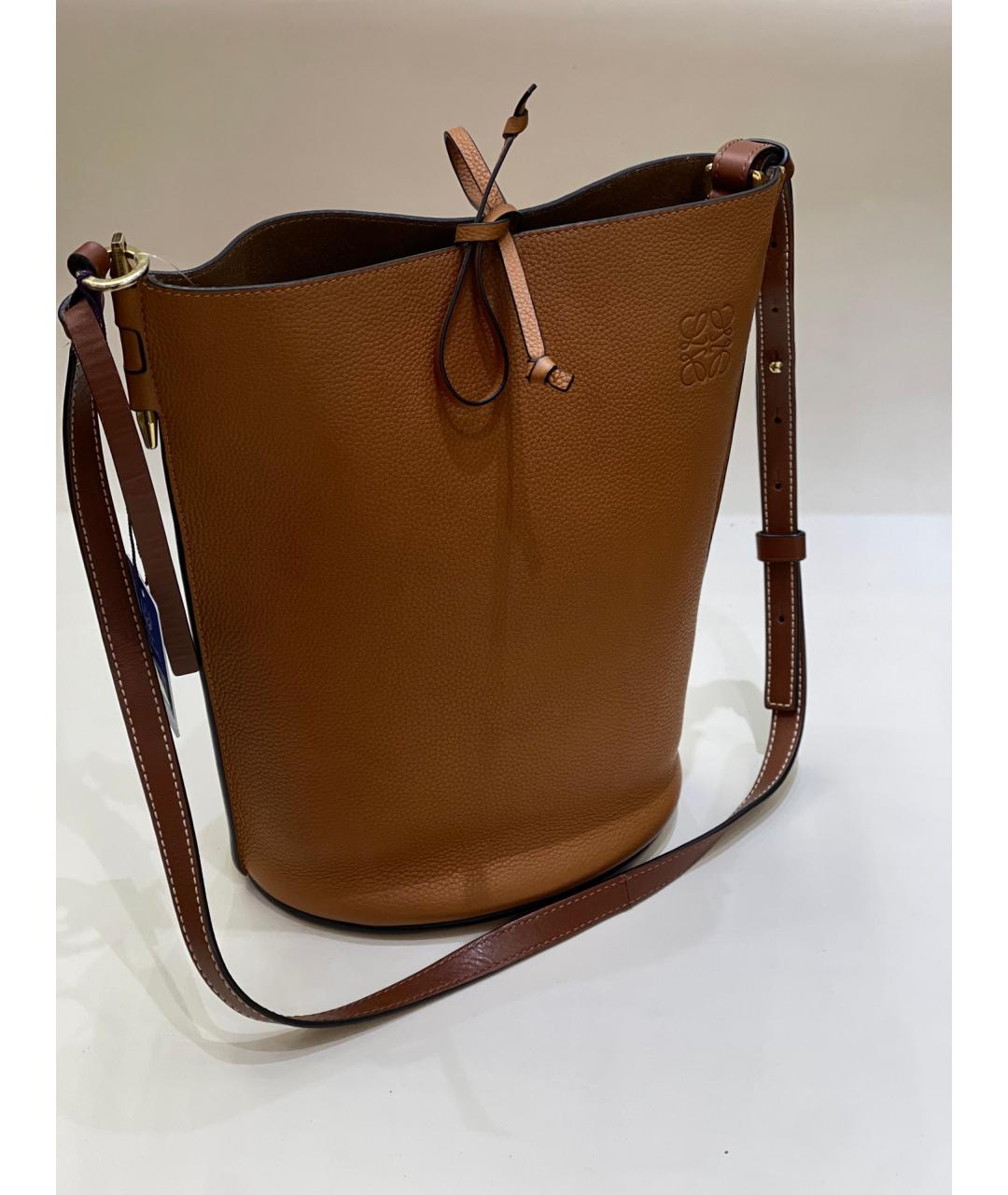 LOEWE Коричневая кожаная сумка через плечо, фото 2