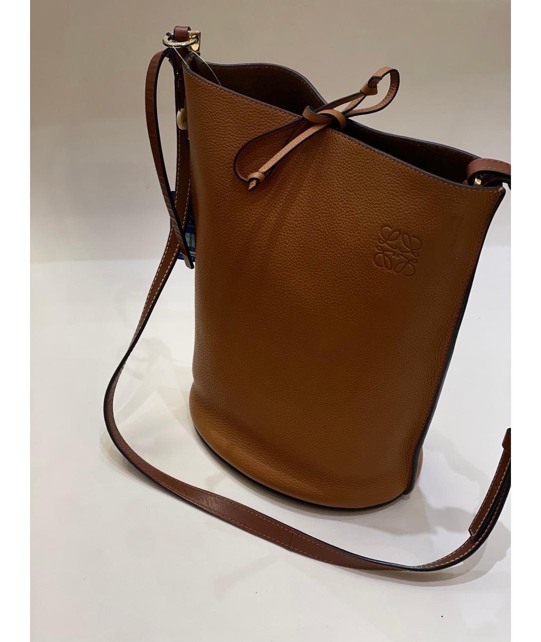 LOEWE Коричневая кожаная сумка через плечо, фото 7