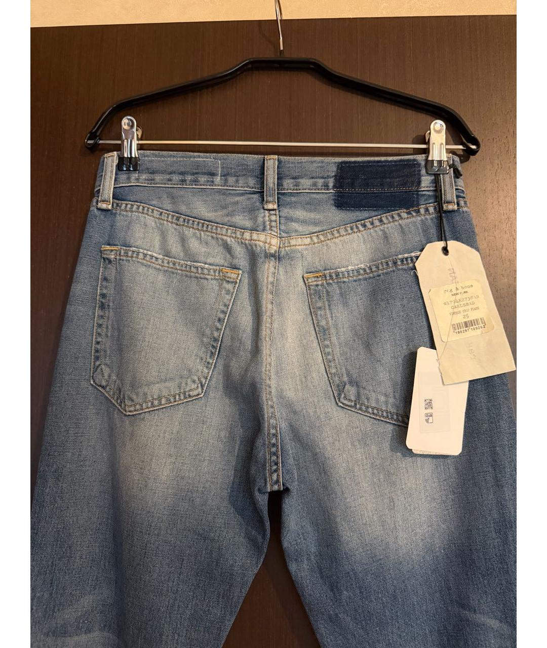 RAG & BONE Голубые хлопковые джинсы клеш, фото 8