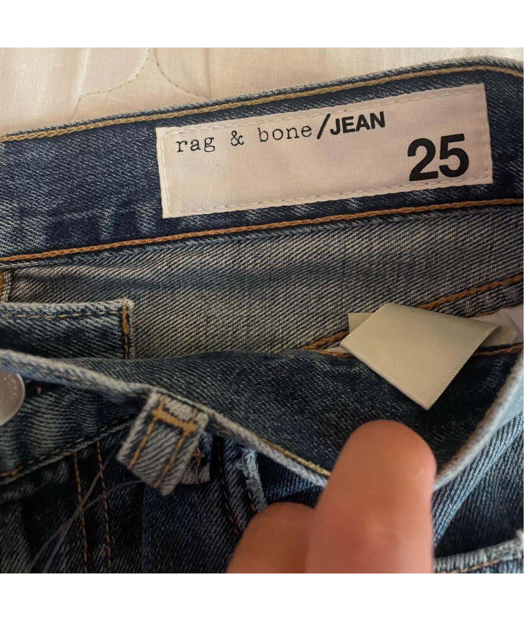 RAG & BONE Голубые хлопковые джинсы клеш, фото 4