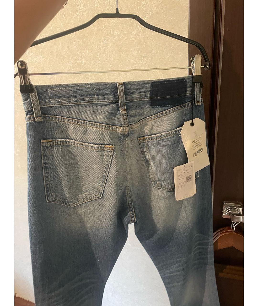RAG & BONE Голубые хлопковые джинсы клеш, фото 8