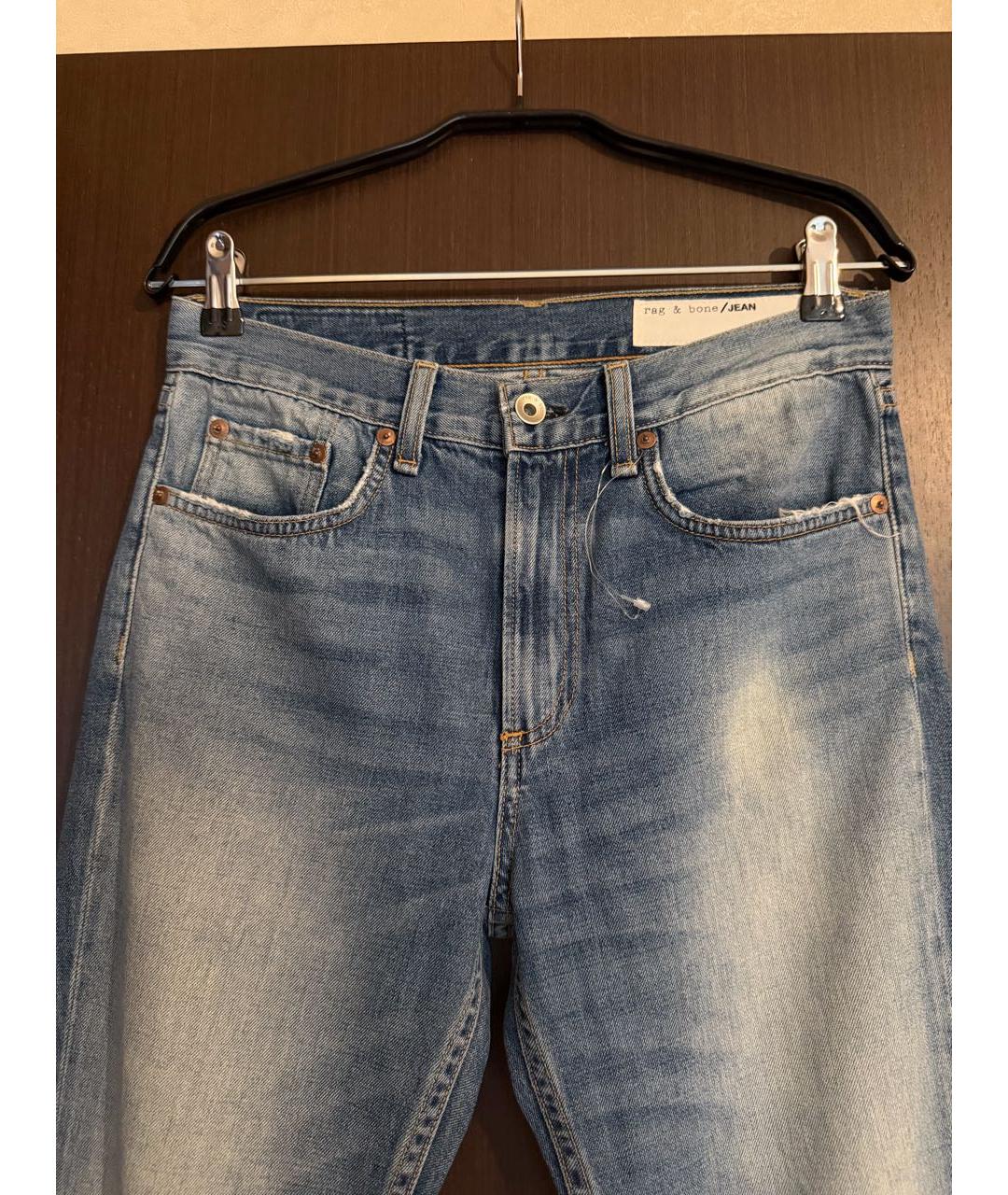 RAG & BONE Голубые хлопковые джинсы клеш, фото 6