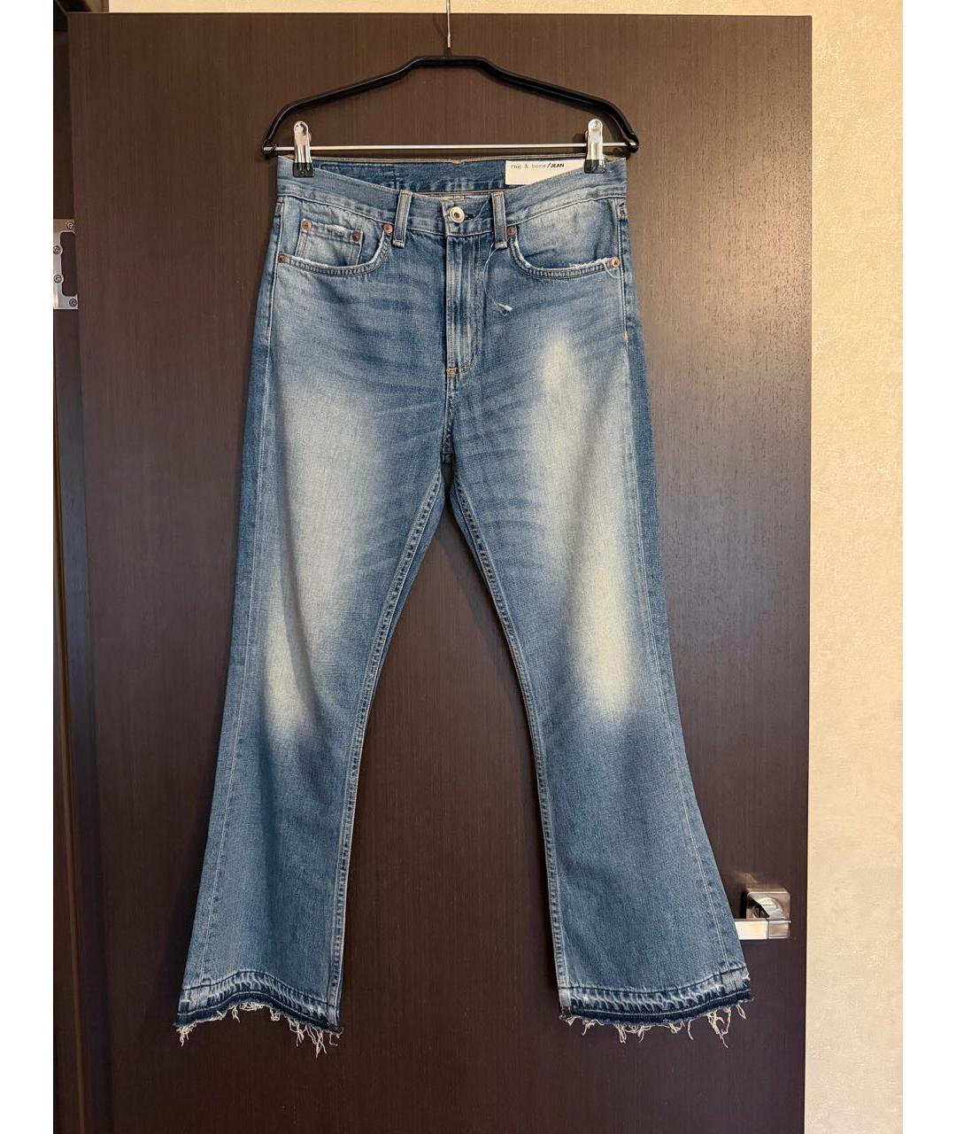 RAG & BONE Голубые хлопковые джинсы клеш, фото 5